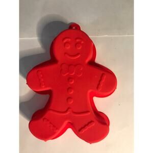 Red Gingerbread Man Silicone Baking Pan Holiday Xmas Christmas Winter Seasonal